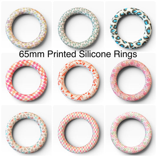 65mm Printed Silicone Rings with Holes