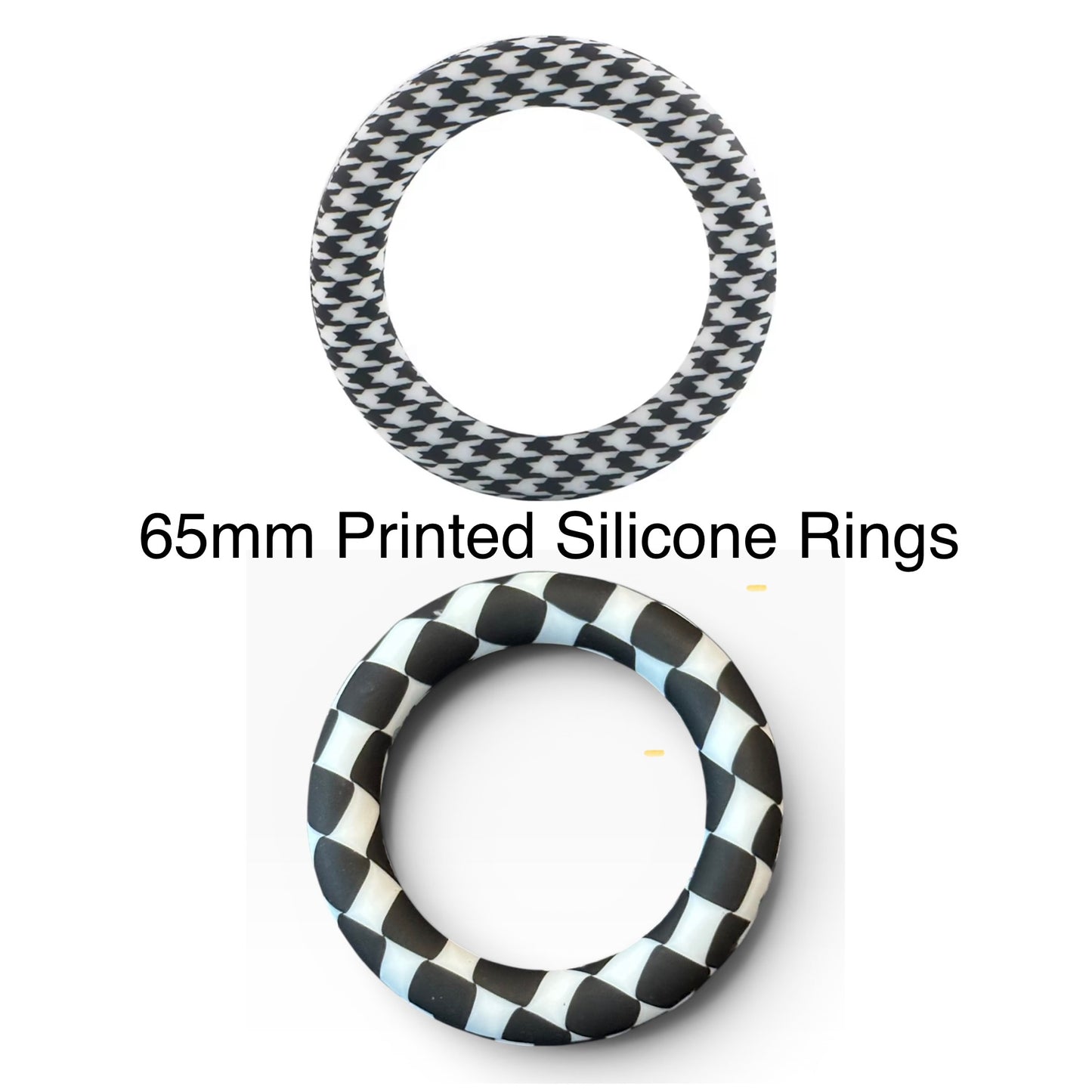 65mm Printed Silicone Rings with Holes
