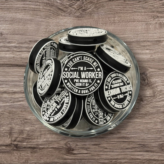 Social Worker Mental Health Silicone Focal Bead